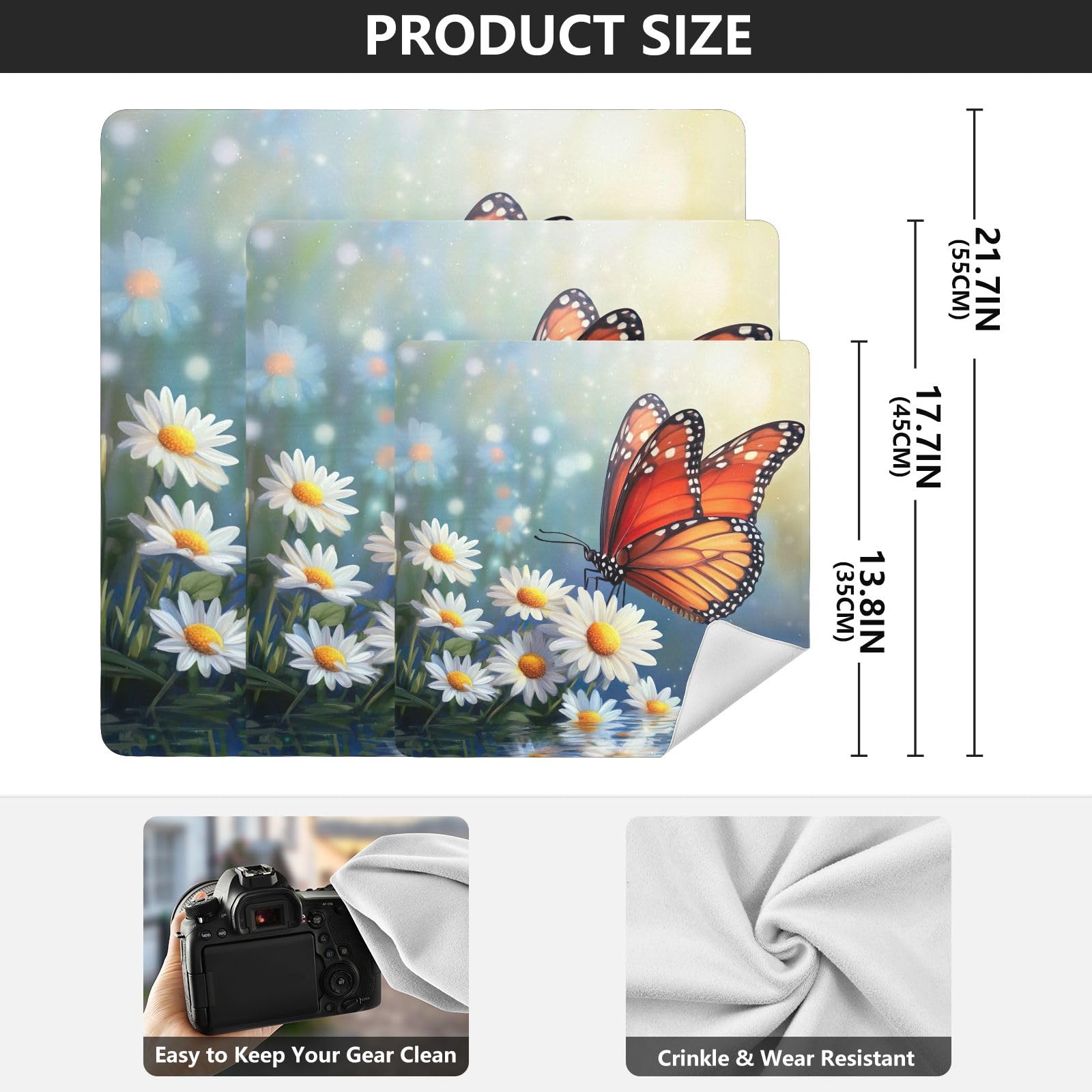 ODAWA Butterfly White Daisy Flowers 21.7