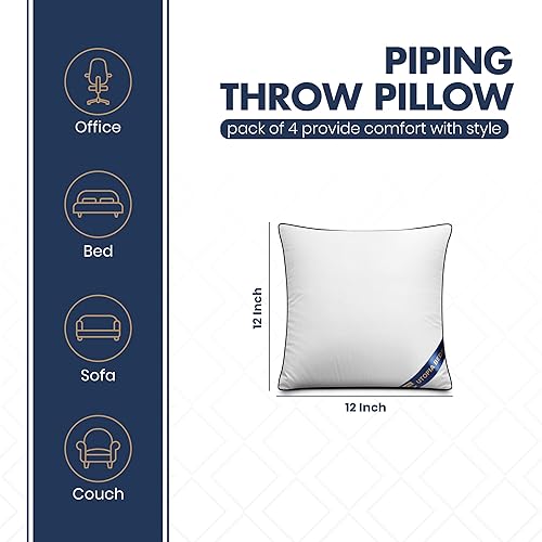 Vista 41 de Utopia Bedding Rellenos de Almohada Decorativa (Paquete de 4, Blanco), 20 x 20 Pulgadas Almohadas Decorativas de Interior para Sofá, Cama, Diván