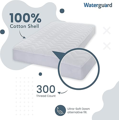 Miniatura 5 de Waterguard Protector de colchón impermeable para cuna, parte superior de algodón de primera calidad, solo telas de calidad utilizadas, acolchado,