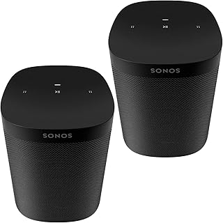 Two Room Set Sonos One SL - The Powerful Microphone-Free Speaker for Music and More - Black (Renewed)