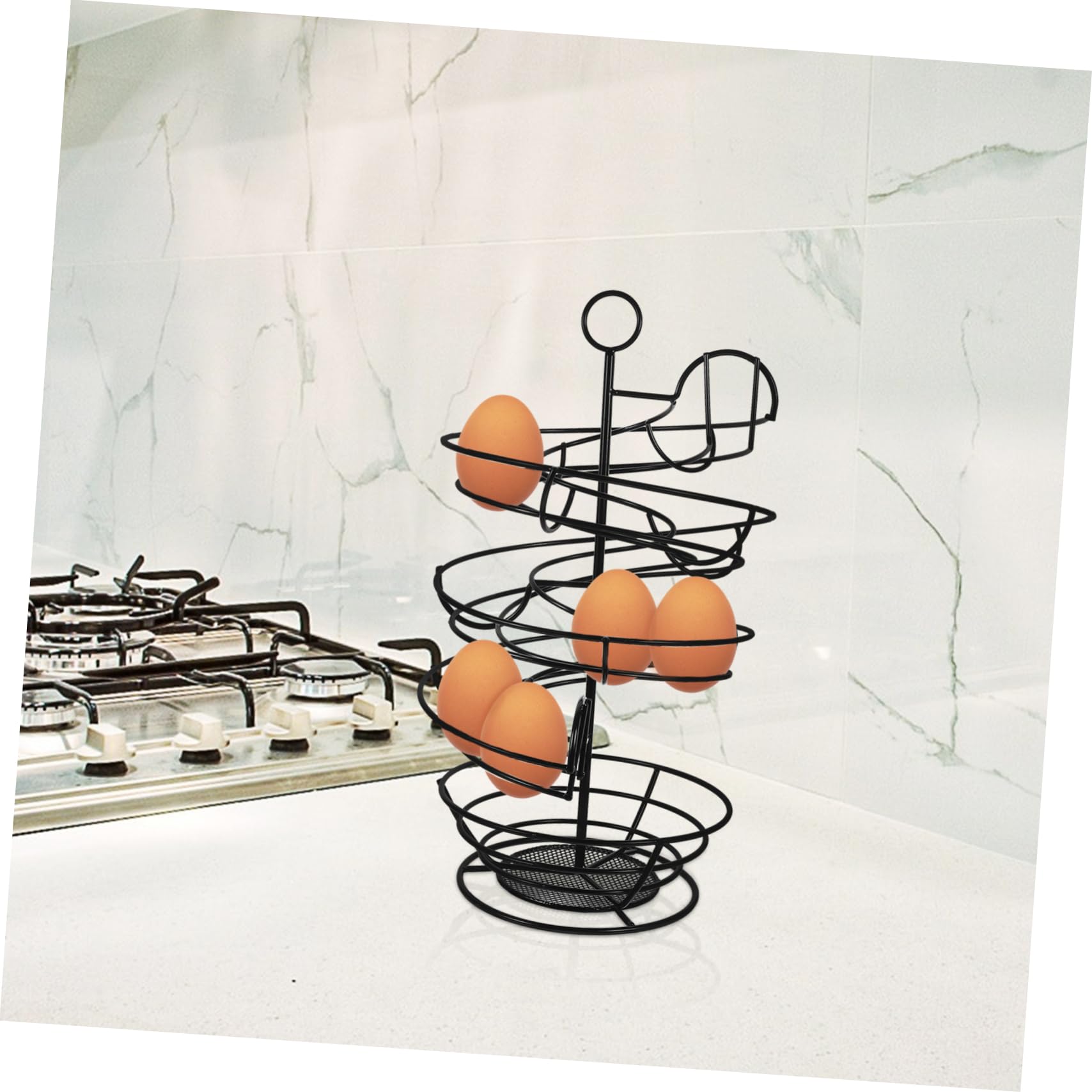 COLLBATH Soporte Metálico para Huevos Diseño Espiral Organizador De Almacenamiento para Cocina Huevera Decorativa y Funcional Ahorra Espacio La Nevera