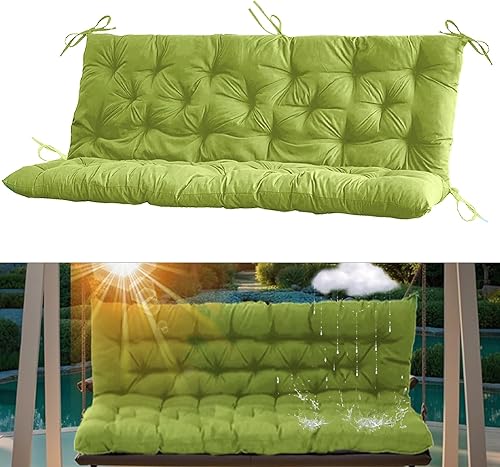 Miniatura 46 de Cojín para columpio de 2-3 plazas, cojines para exteriores con respaldo grueso de 4 pulgadas, almohadilla antidecoloración impermeable para jardín,