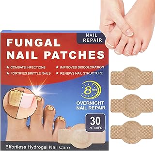 30 Pcs Nighttime Nail Patches - Extra Strength Fungal Nail Renewal Patches for Fast-Acting, 8-Hour Overnight Repair of Damaged Foot Nails for Men and Women