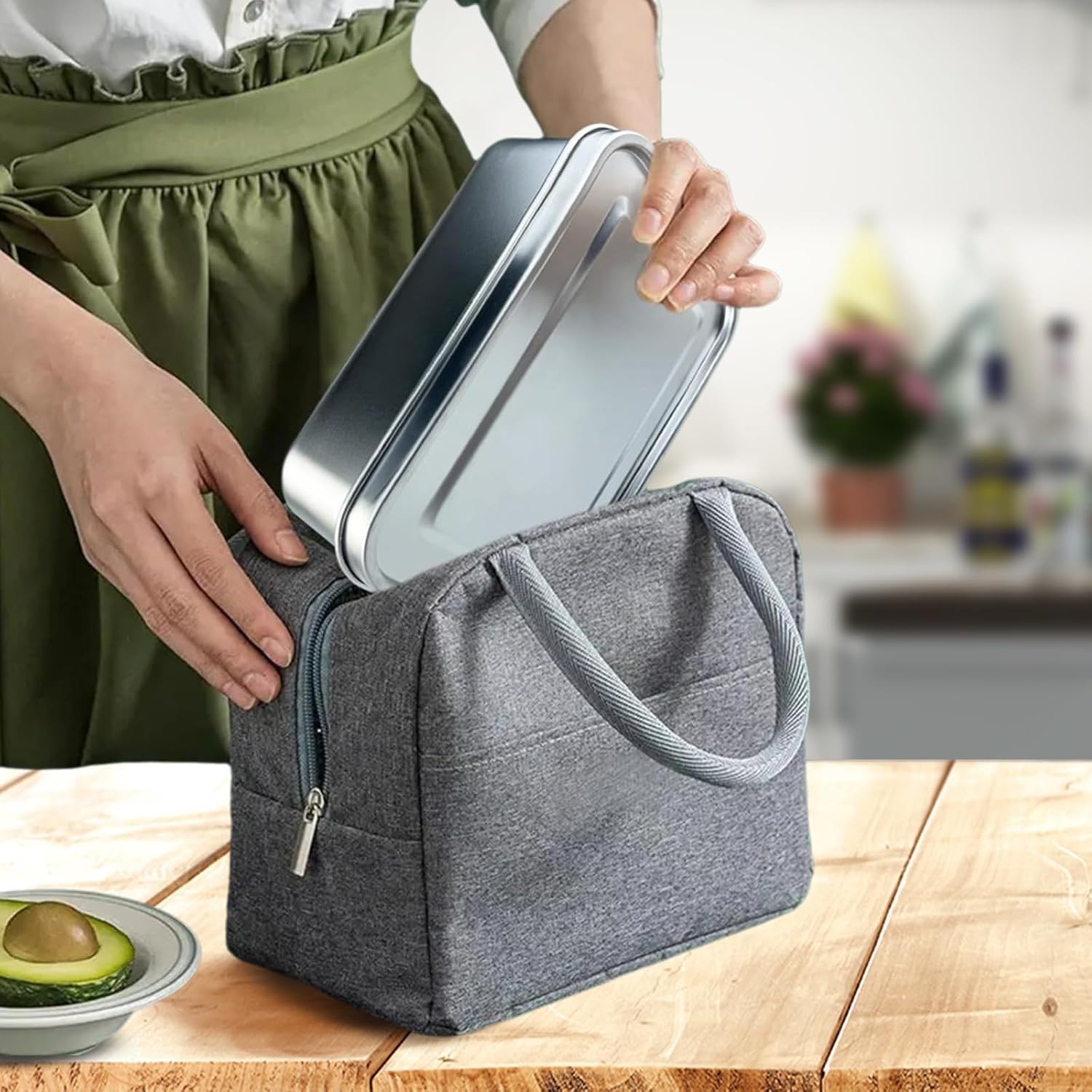 800 ml Pranzo In Acciaio Inox, Porta Pranzo in Metallo, Lunch Box in Acciaio Inox, con Guarnizione in Silicone, A Prova Di Perdite, Adatto per Scuola, Campeggio, Lavoro (Non Qualificato)