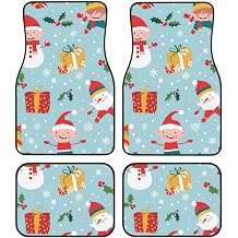 Waterproof Car Floor Mats Set 4PCS, Festive Frosties Car Carpet Mats Universal Non-Slip Car Mats for SUV Vans Sedans Truck