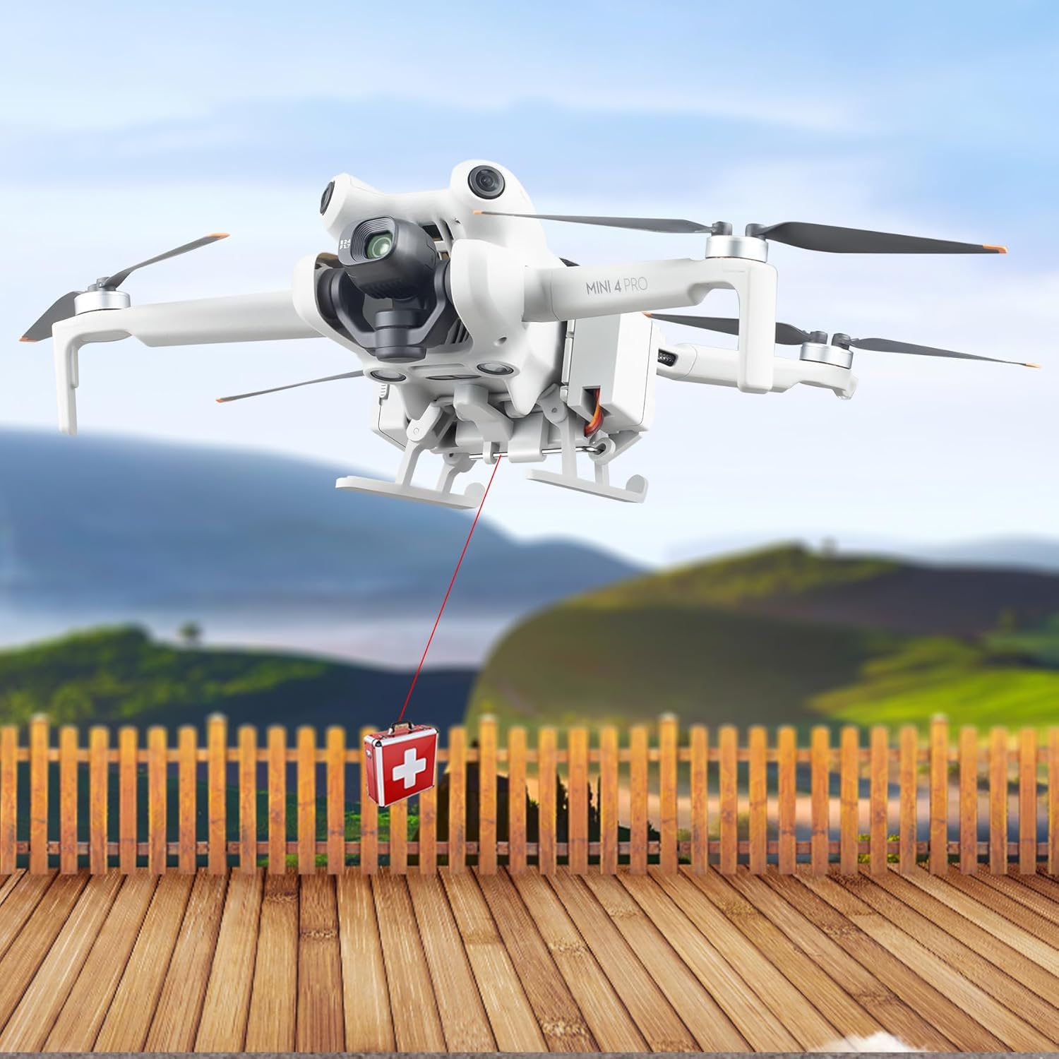 Release and Drop Device System for DJI Mini 4 Pro Drone,Droper Fishing Hook Release Kit,Payload Delivery Accessories
