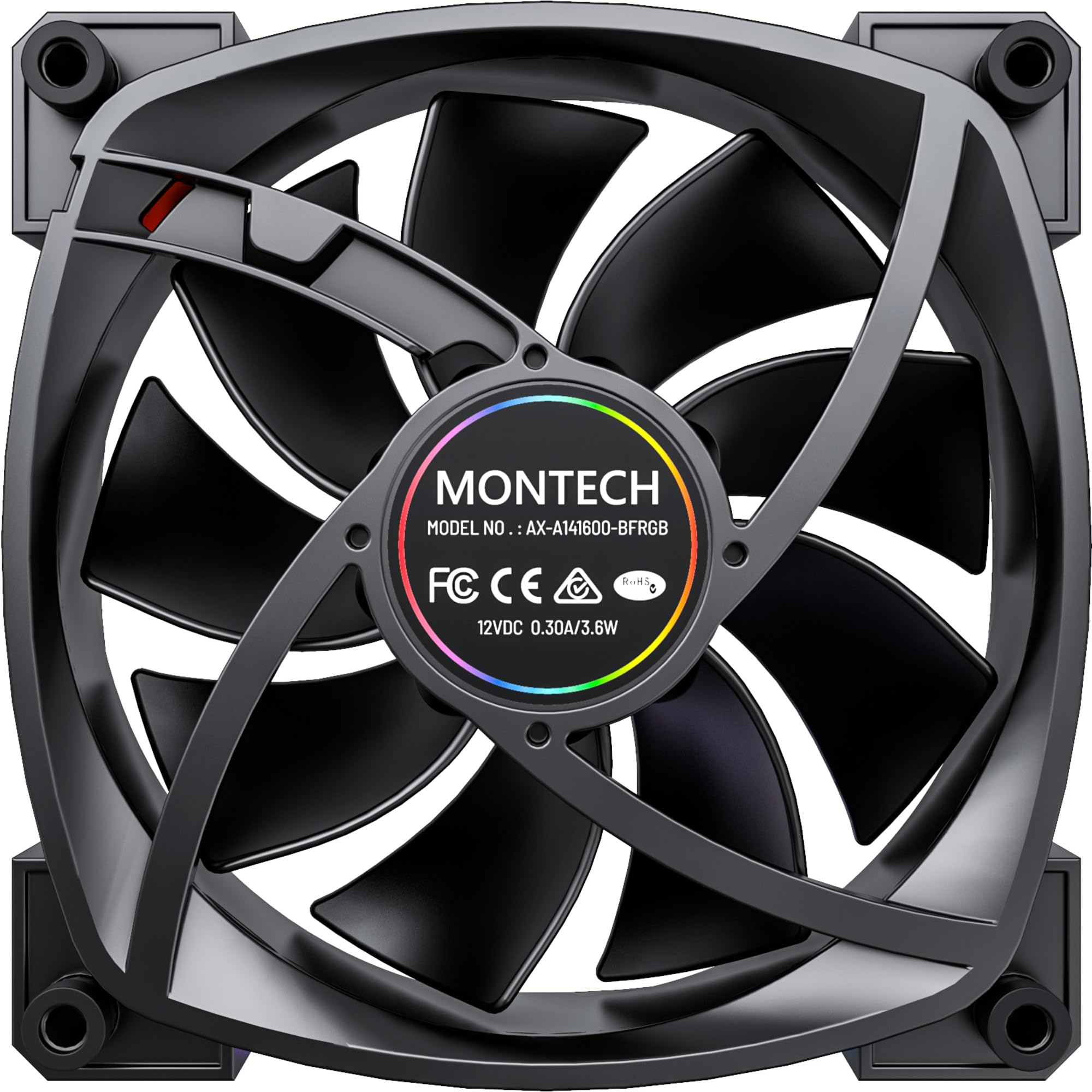 Amazon.co.jp: Montech RX140 PWM BLACK ARGB リバースファン