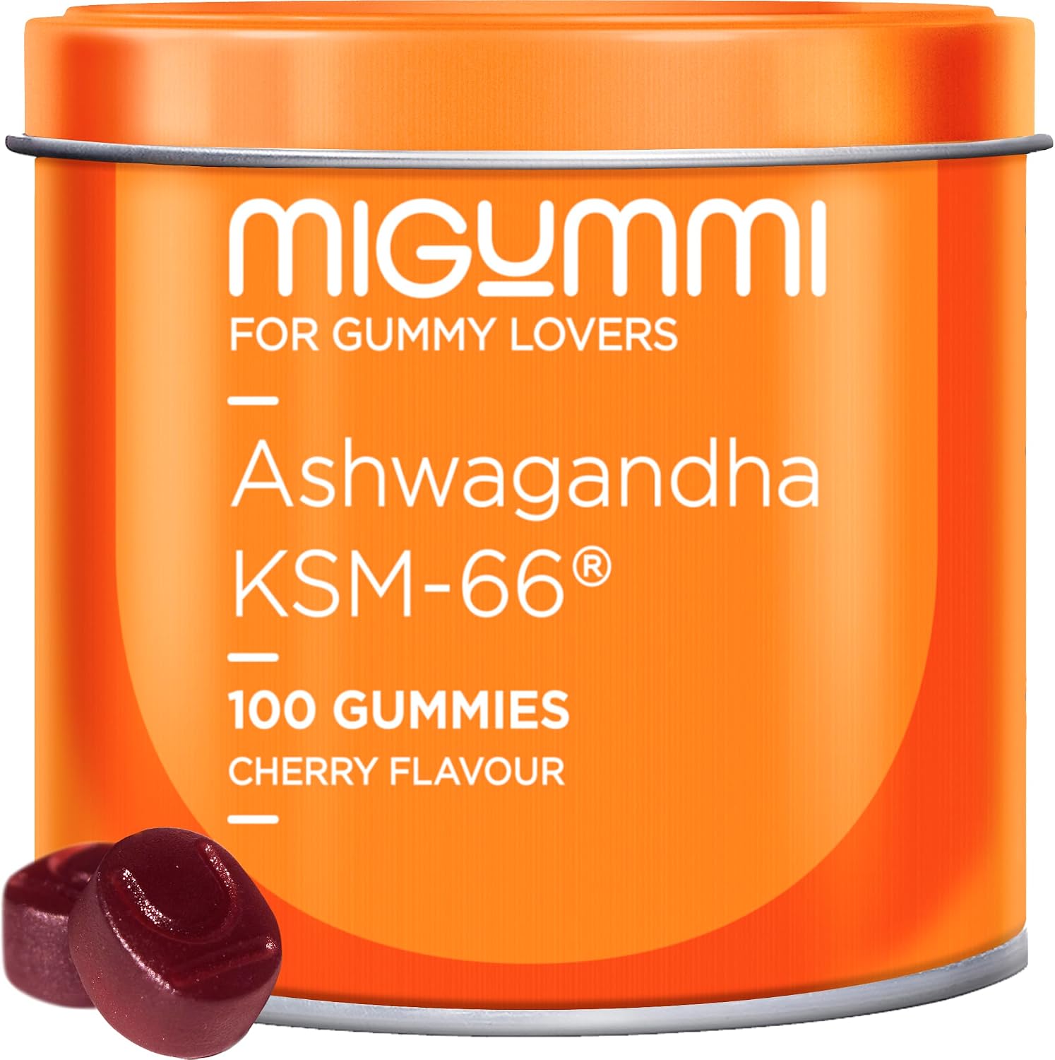 Ashwagandha Gummies – 100 Natural Cherry Flavour Gummies – Withania Somnifera – Ashwagandha KSM-66 – Anxiety, Anti-Stress, Natural Relaxation – Energy & Vitality – Vegan – Gluten Free