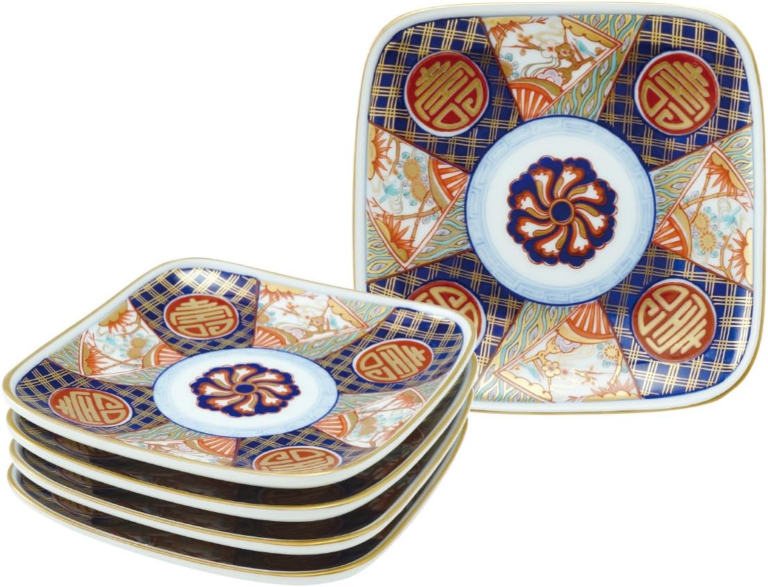 波佐見焼 龍庵窯 銘々皿5枚 中深皿 中鉢 お正月 おもてなし お祝い