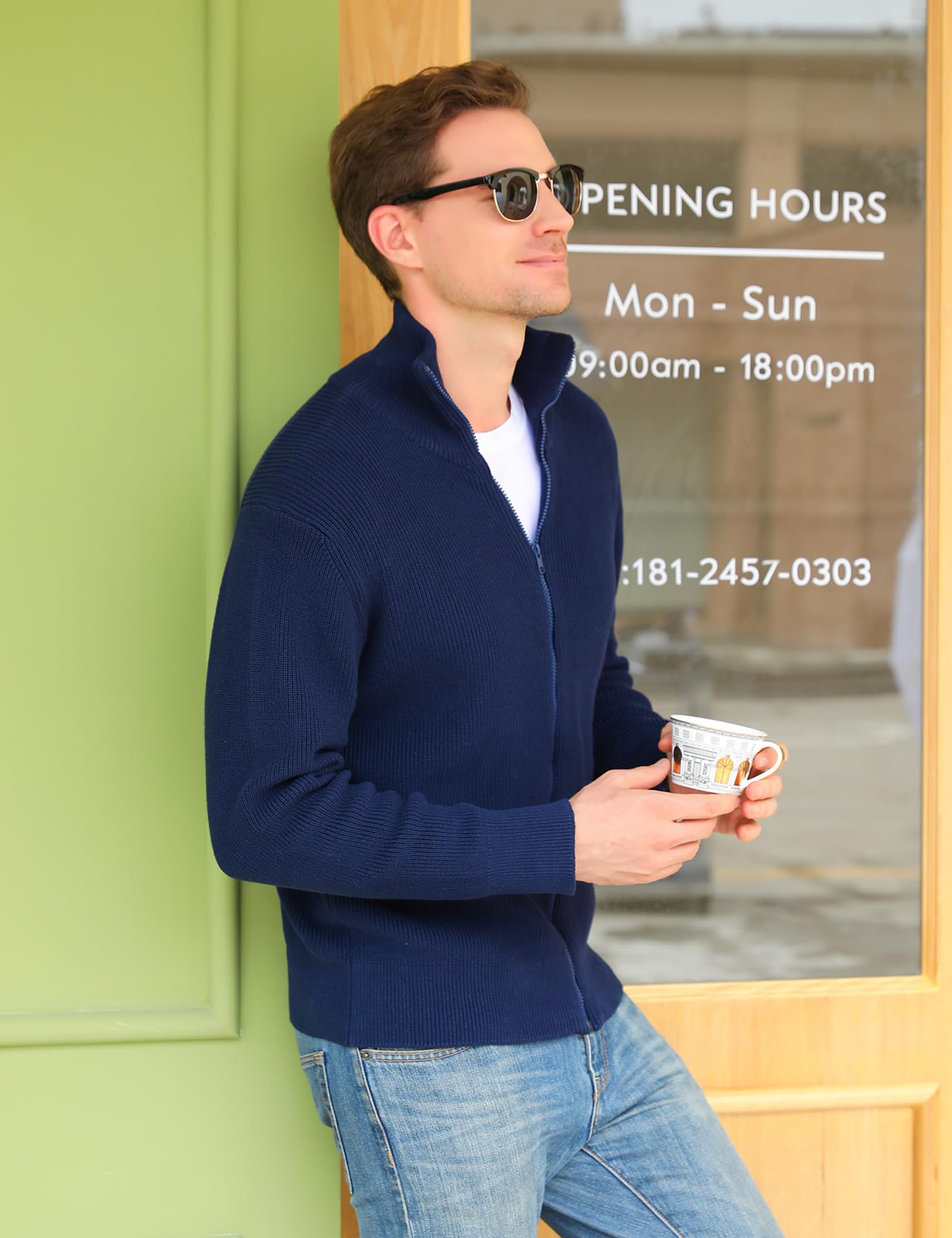 iClosam Maglione Uomo Invernali Pullover Giacca in Maglia Maglione con Zip Maglioncino Pullover Invernale Tenere Caldo