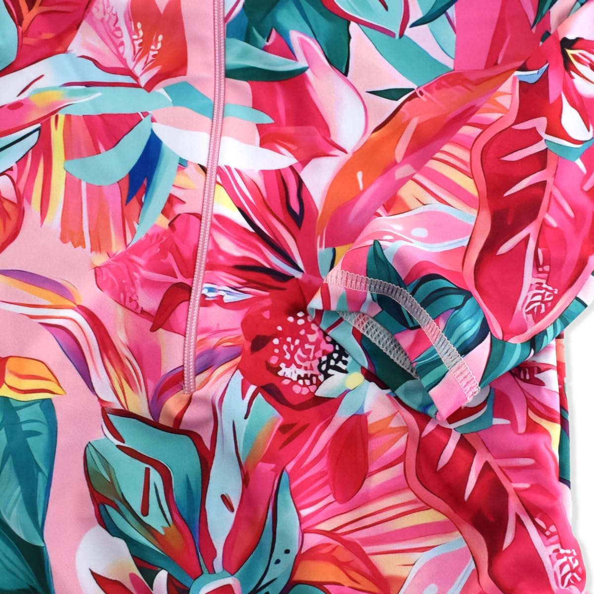 Girls Long Sleeve One Piece Swimsuit Rash Guard Swimwear Zipper Quick Dry Bathing Suits Sun Protection UPF 50+ (Ages 4-12) - Image 4