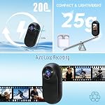 1080P Mini Caméra du corps, Taille de la pouce Caméra d'action poitrine, Intégrée 32GB Caméra casque portable de rangement, Cam du corps pour le vélo, Voyage, Aventure en plein air (noir)