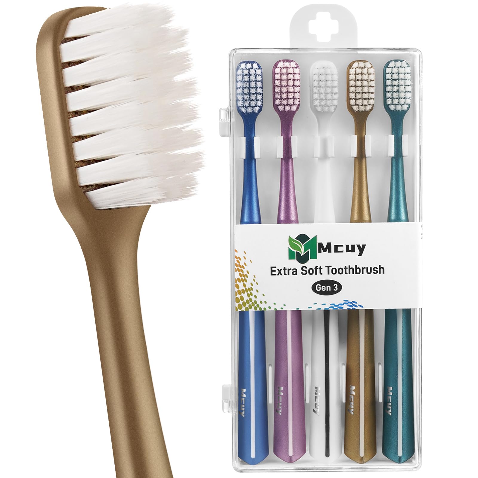 10000 Bristle Micro Nano Toothbrush for Sensitive Teeth and Gums Care, Extra Soft Silko Toothbrush for Adults and People with Braces, 4 Count