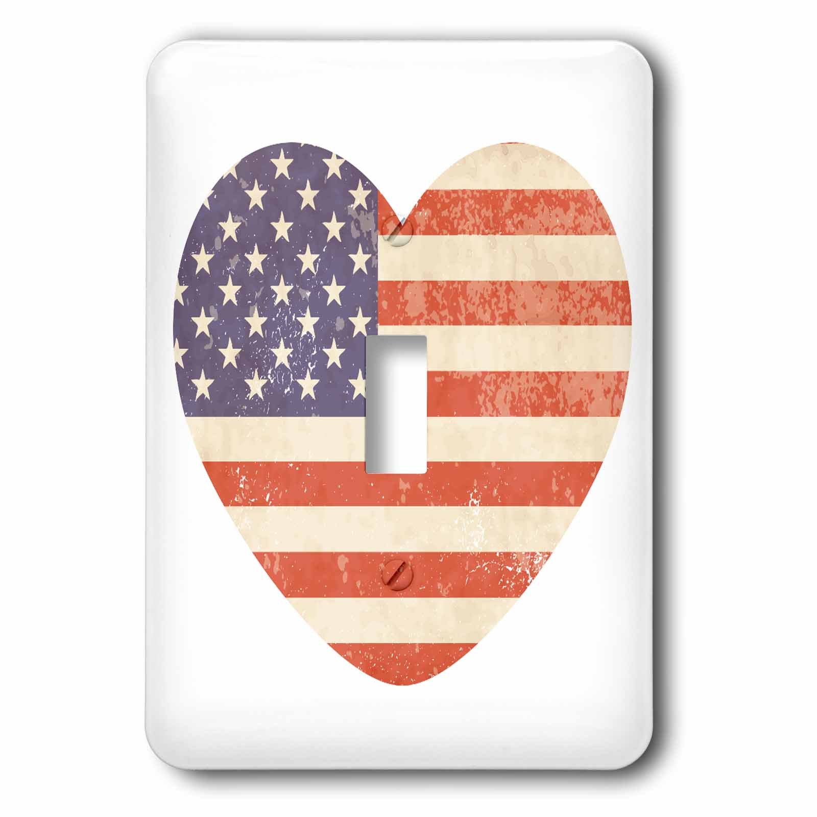 Interruptor de palanca con bandera de EE. UU. y corazón decorativo para salones y despachos