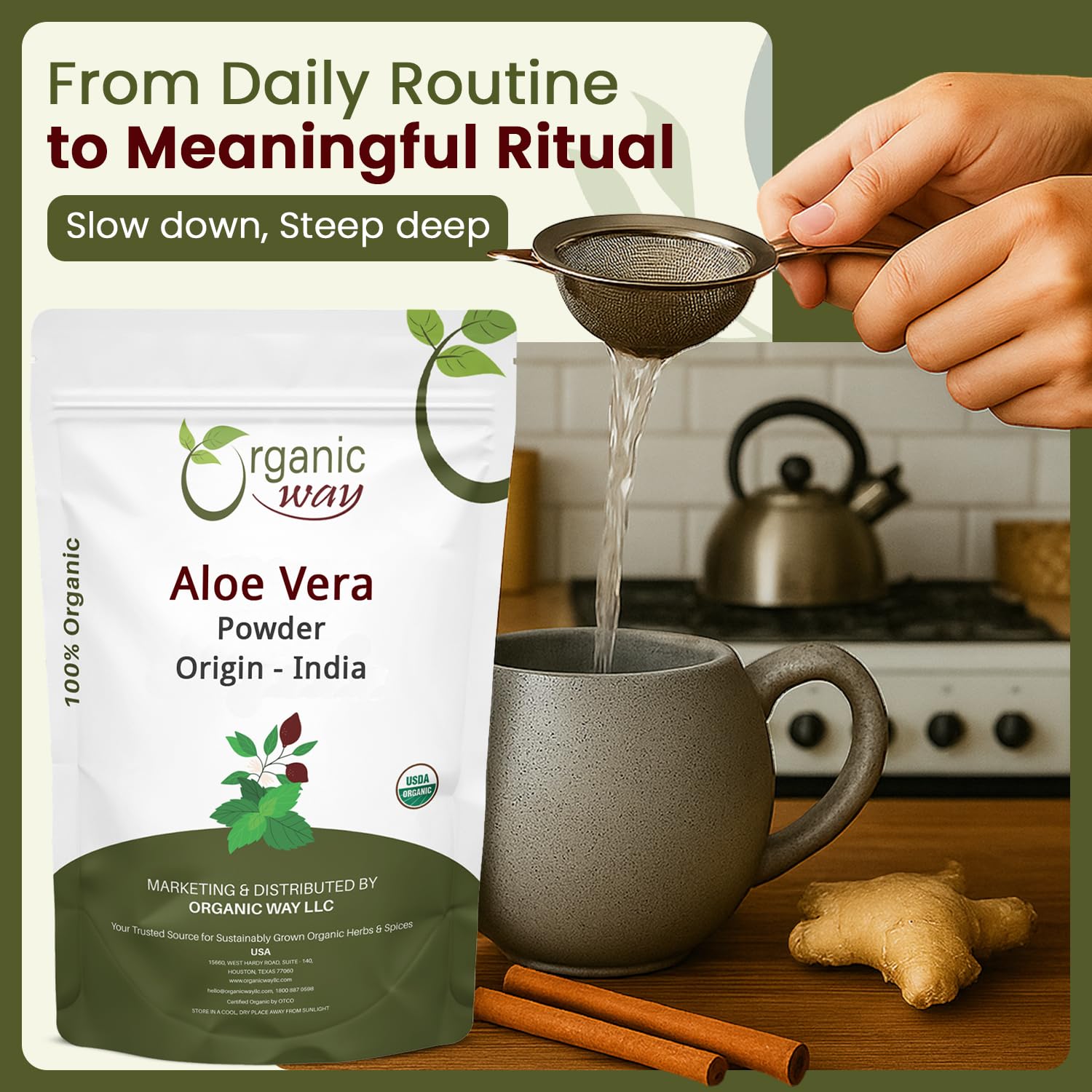 Organic Way Aloe Vera Leaf Powder - Origin - India (16 Ounce) — Amazon image 4