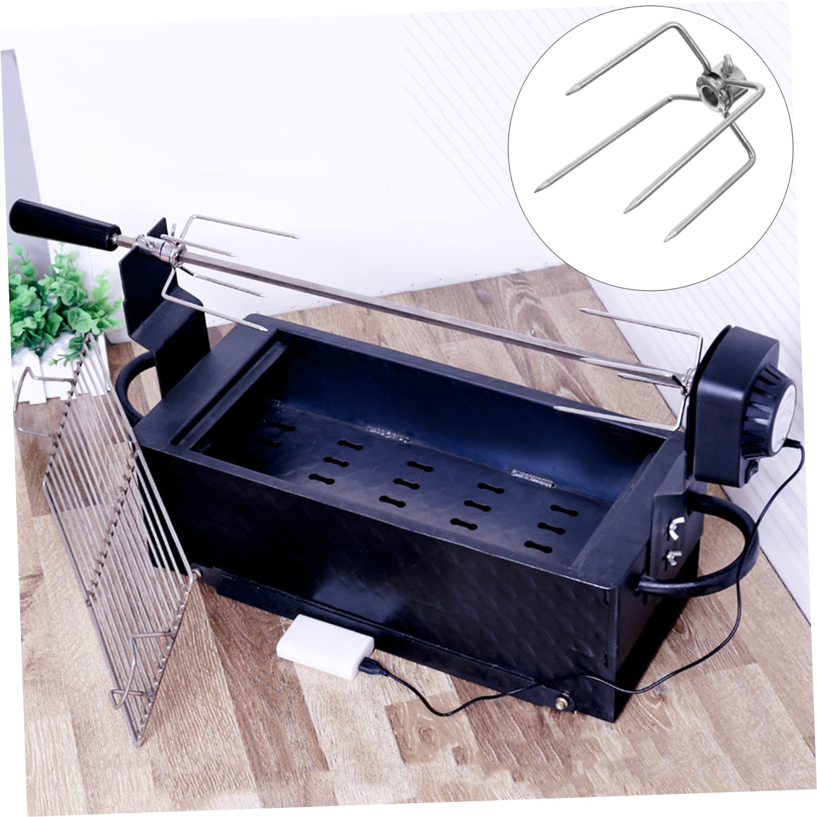 Mipcase 2piezas Tenedores De Barbacoa De Acero Inoxidable Para Asar Carne Accesorios Para Barbacoa Jardín