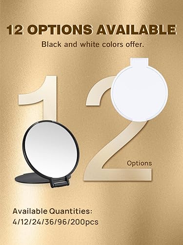 Miniatura 6 de Qislee Espejo compacto a granel, espejo de maquillaje redondo para bolso, juego de 4 (blanco)