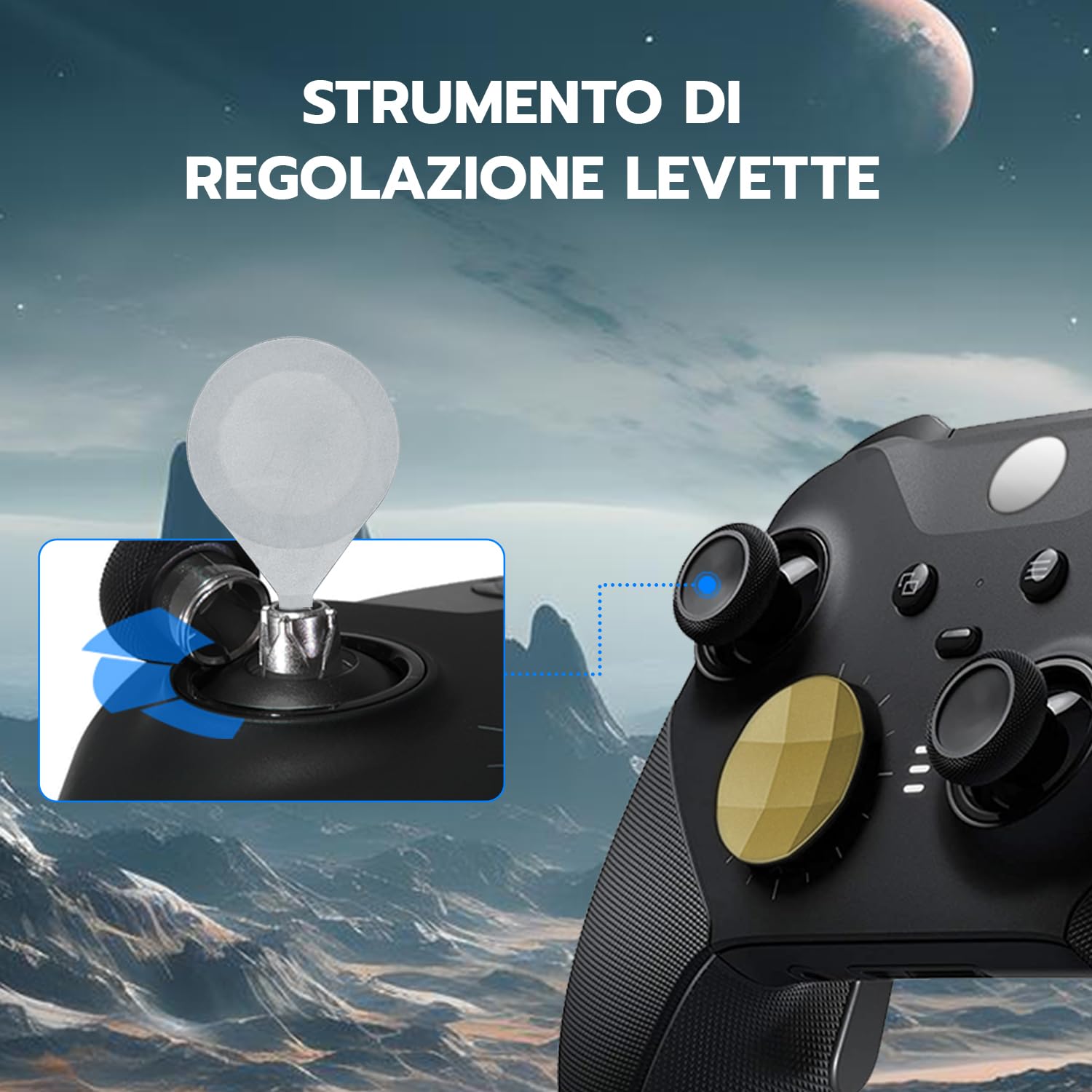 Mcbazel Levette Analogiche Analogici Metallici Thumbstick Magnetici, Trigger Palette Levette e Strumento di Regolazione per Xbox Elite Series 2 Controller