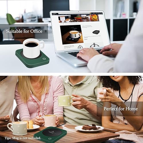 Miniatura 9 de VOBAGA Calentador de taza de café, calentador de café eléctrico para escritorio con apagado automático, 3 ajustes de temperatura para calentar y