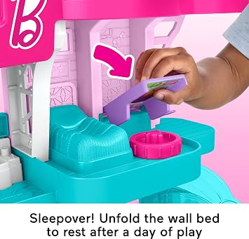 Fisher-Price Little People Barbie Beach House Playset | 2 Figures & 5 Accessories, 3 Floors of Play, Toddlers & Preschool Kids Ages 18+ Months