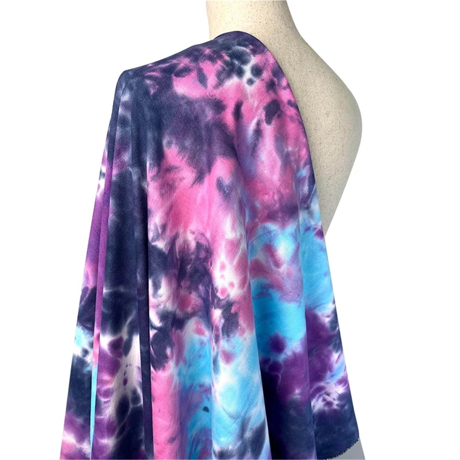 Baumwollstoff Denim for Kleidung Mäntel Kleider Nähen Bunte Tie-Dye Thickend Jeans Textil Glatte weiche Textur(Color-01)