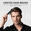 Balon Cepillo para el cabello para mujer y hombre, cepillo ventilado de secado rápido, cepillo desenredante sin dolor para todo tipo de cabello mojado o seco, rizado (Negro) 5