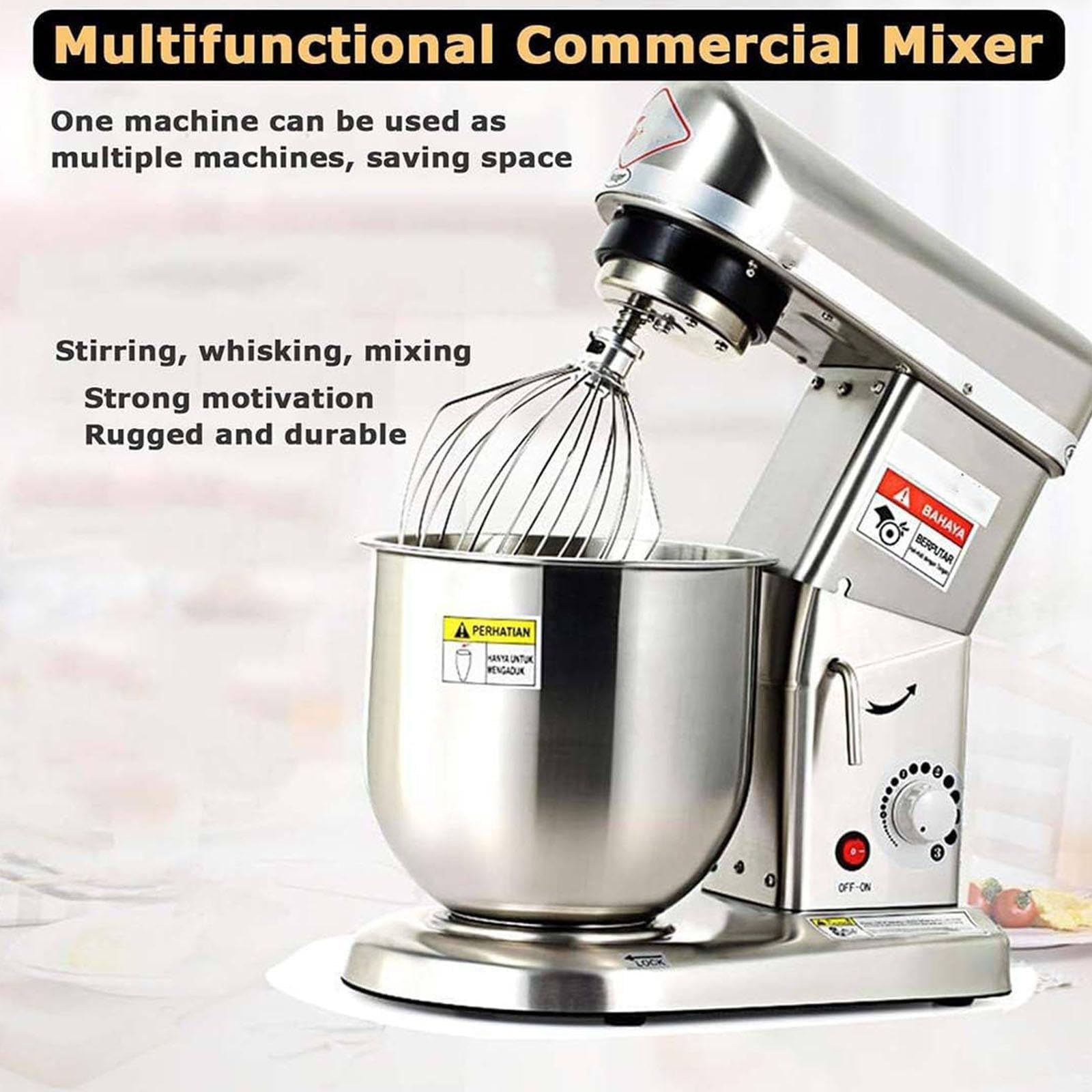 Robot da Cucina Multifunzione,Impastatrice a Spirale per Pane e Pizza, Accessori per Fruste Elettriche,per Sbattere Uova e Montare Panna,Crea Torte e Dolci Perfetti 10L