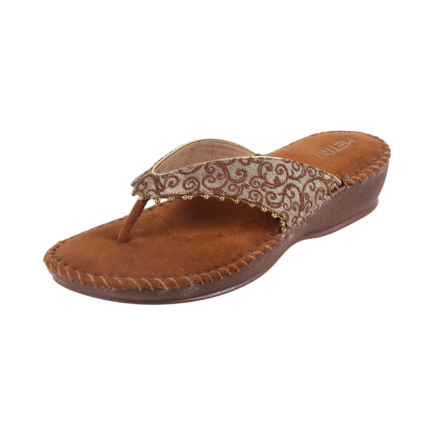 Metro Womens Synthetic Antic Gold Slippers (Size (7 UK (40 EU)) (B084TVJR8R) Amazon Price History, Amazon Price Tracker