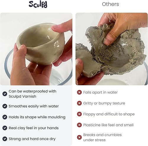 Miniatura 6 de Sculpd Arcilla seca al aire  Arcilla para esculpir y modelar de alta calidad para artes y manualidades  Arcilla suave autoendurecible para adultos,