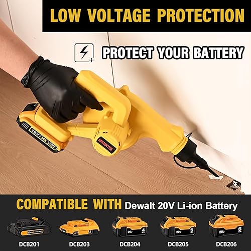 Miniatura 4 de Soplador inalámbrico para batería DEWALT de 20 V máximo, soplador pequeño 3 en 1, aspiradora e inflable, compatible con batería DEWALT de MKMKYEE