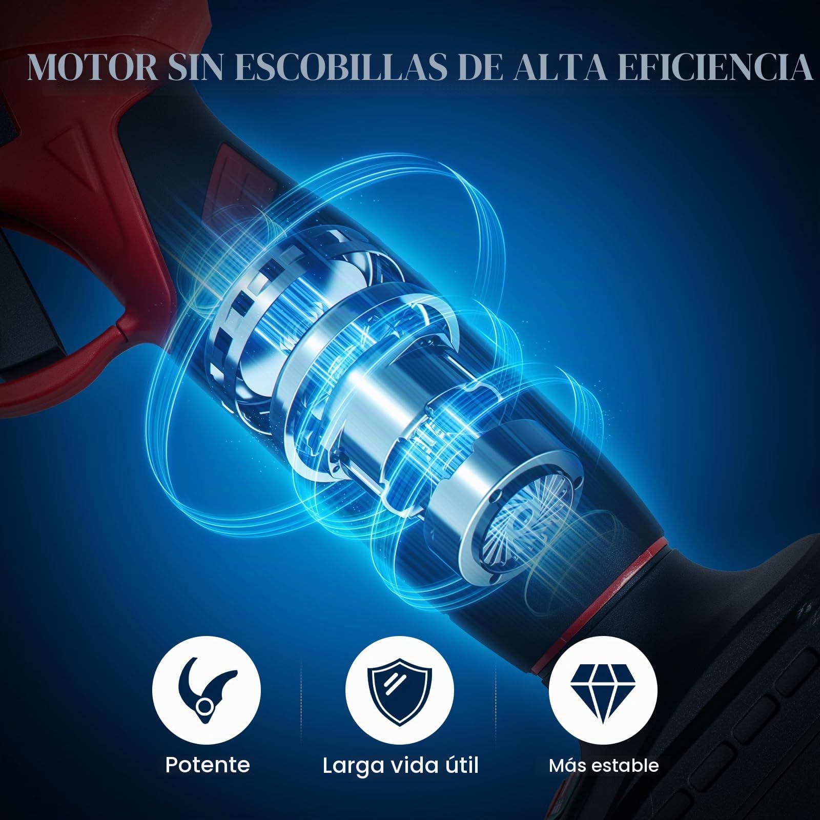 Anbull Tijeras de podar electricas 40 mm, con cuchillas SK5 | Bateria 2×2000 mAh, motor sin escobillas, compatible con baterías Makita 18V, inalámbricas, para ramas y árboles frutales