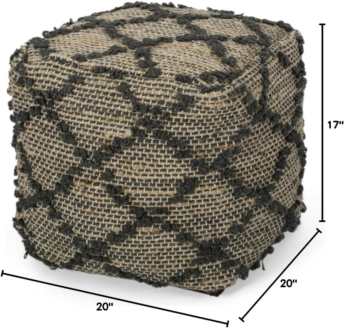 Christopher Knight Home Pouf, Charcoal