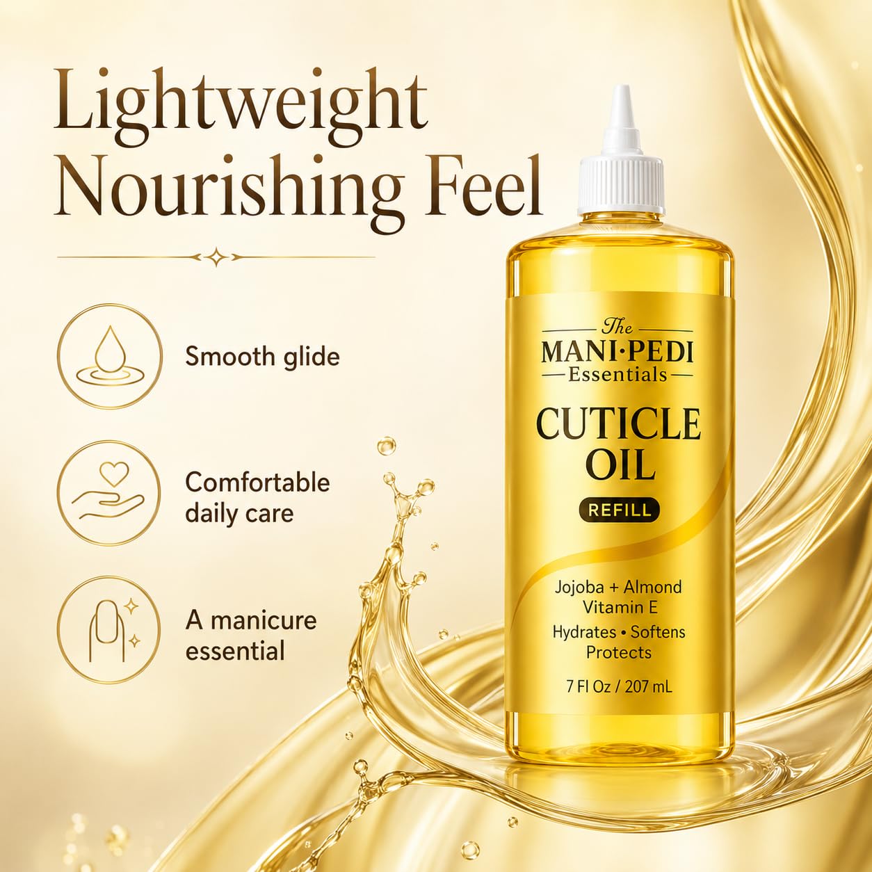 TMPE Professional Cuticle Oil Refill/Bulk Pack for salons, enriched with Jojoba Oil, Vitamin E & Sweet Almond Oil. Manicurist's Choice for Nourished Nails & Cuticles - 200ml 4
