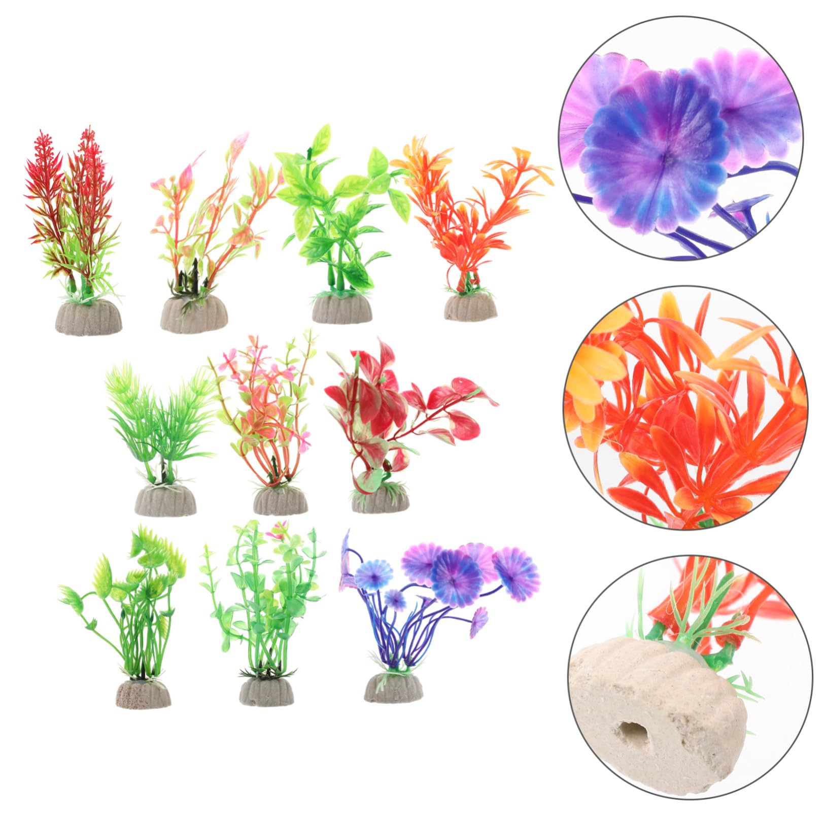 Amosfun 5 Set Piante D'acquario in Plastica Piante Artificiali Aquarium Terrario Piante Aqua Acquatico Pianta Piante D'acquario Finte Decorazione Dell'acquario 10 Pezzi*5