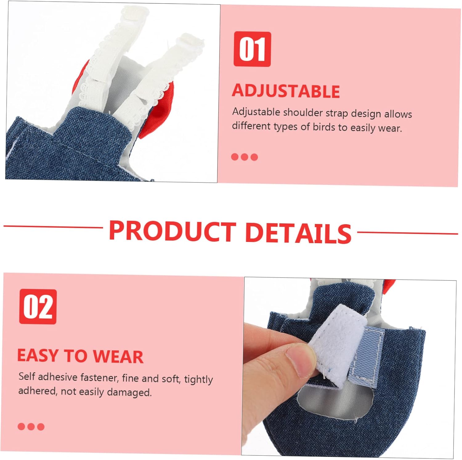 balacoo 5pcs Washable Bird Diaper for Parrots and Pigeons Comfortable Flight Suit Unique Design Material Easy to Clean for Outdoor Use