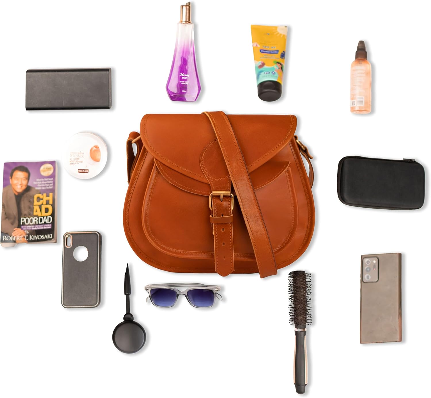 Satchel And Fable Leather Crossbody Satchel Bag Vintage Purses Handbags for Women 11 inch - Image 5