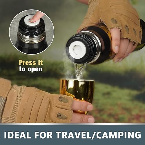 Vista 36 de Vaso de acero inoxidable de 17 onzas para hombres, él, marido, papá, taza de café con forma única para hombre, pesca, caza, camping, Navidad