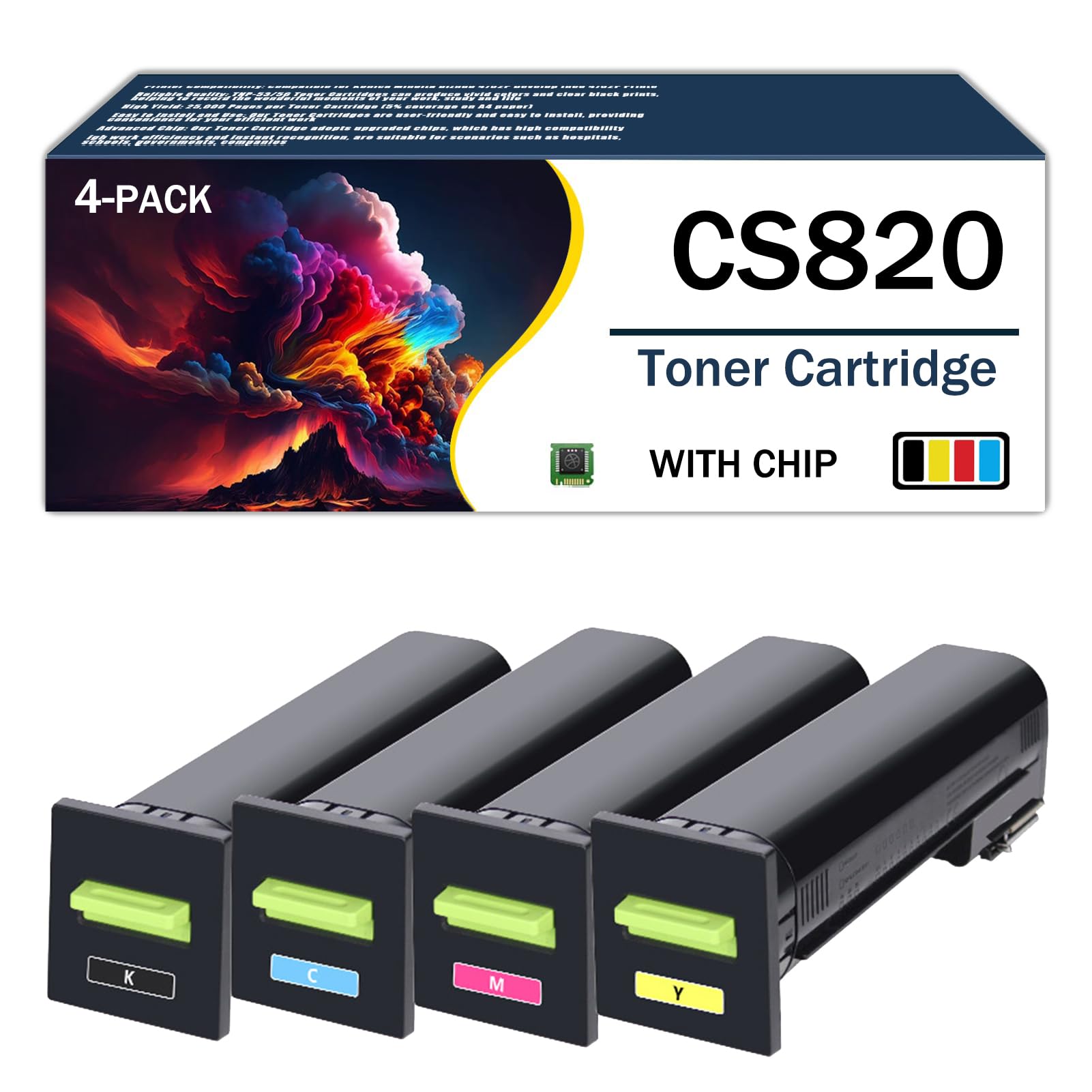 Do kompatybilnego wkładu z tonerem Lexmark, o dużej wydajności, pasującego do drukarek serii CS820de CS820dte CS820dtfe CX820de CX820dtfe CX825de CX825dte CX825dtfe CX860de,4Color-Large Yield