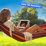 Brazilian Double Camping Hammock,2 Person Wide Hammock Fabric Travel Hanging Hammocks with Ropes and Hooks for Indoor or Outdoor Garden,Travel,Beach,Backpacking,Hiking