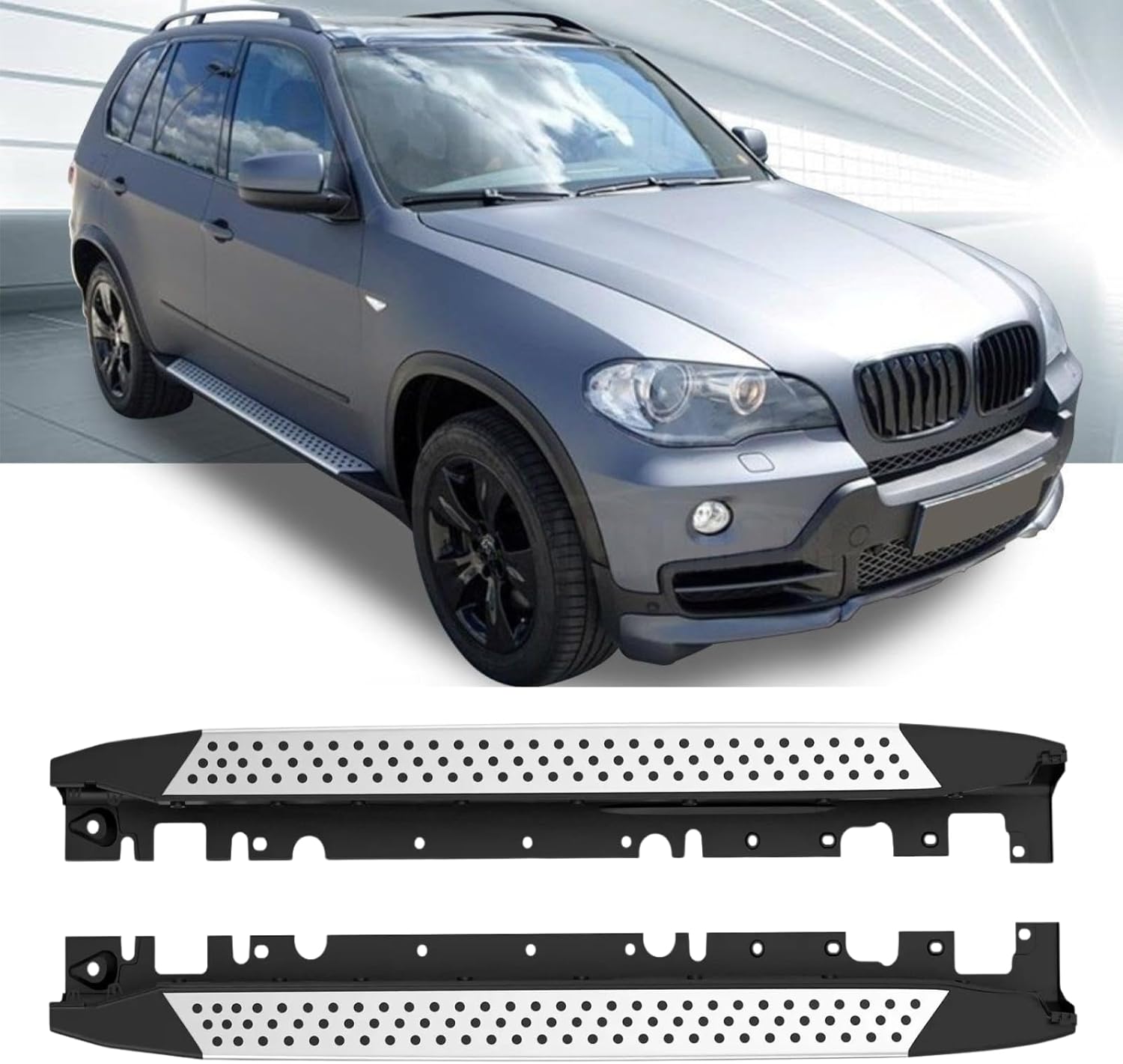 KUTAFUWO Running Boards for 2007–2013 BMW X5 E70 Aluminum Side Step Rails with Anti-Slip Surface