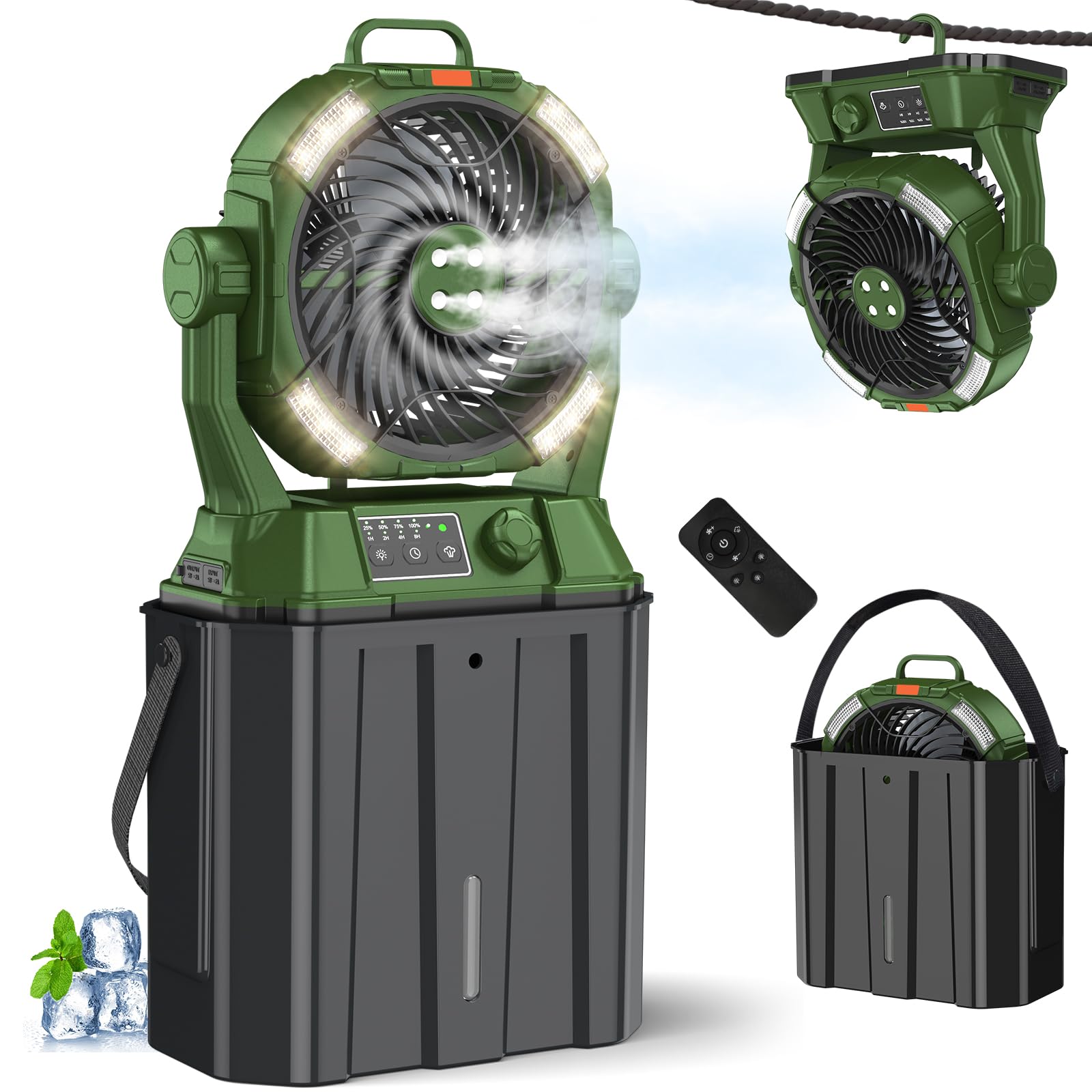 Amazon.com: Ahoall Misting Fan with Portable 6L Bucket for Outdoor