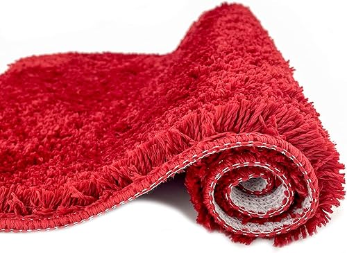 Miniatura 4 de Eanpet Juego de 3 alfombras de baño peludas moradas para baño, antideslizantes, absorbentes de agua, alfombras de baño suaves y lavables con