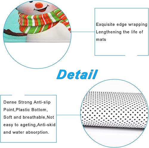 Miniatura 6 de Likiyol Juego de 4 cortinas de ducha con alfombras antideslizantes, cubierta para tapa de inodoro y tapete de baño, cortina de ducha de muñeco de