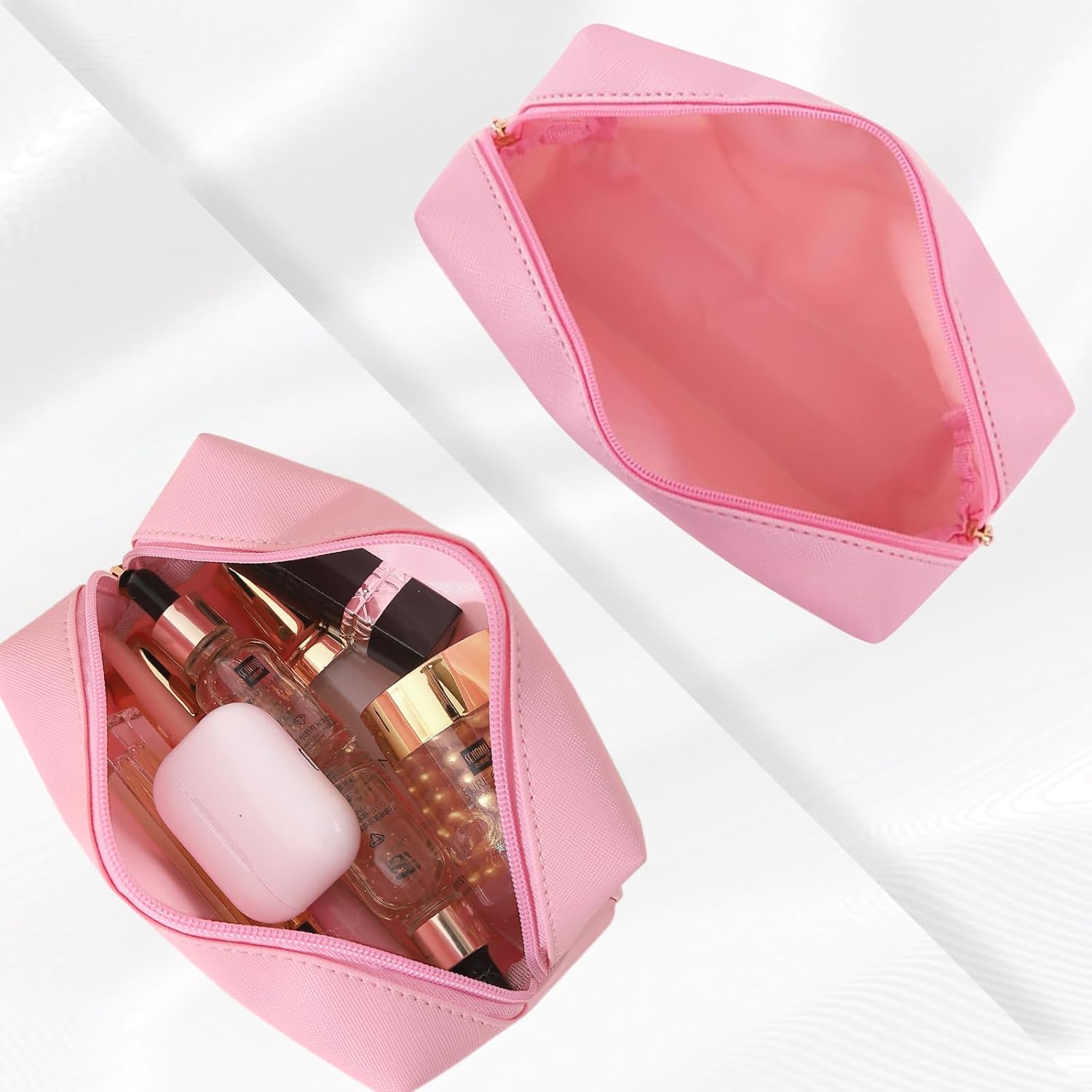 Monogrammed Gift for Women Girls,Preppy Makeup Bag Personalized Initial Cosmetic Bag with Zipper,Cute Makeup Pouch, Waterproof Toiletry Bag,Personalized Gift for Girl&Bridesmaids - Image 4