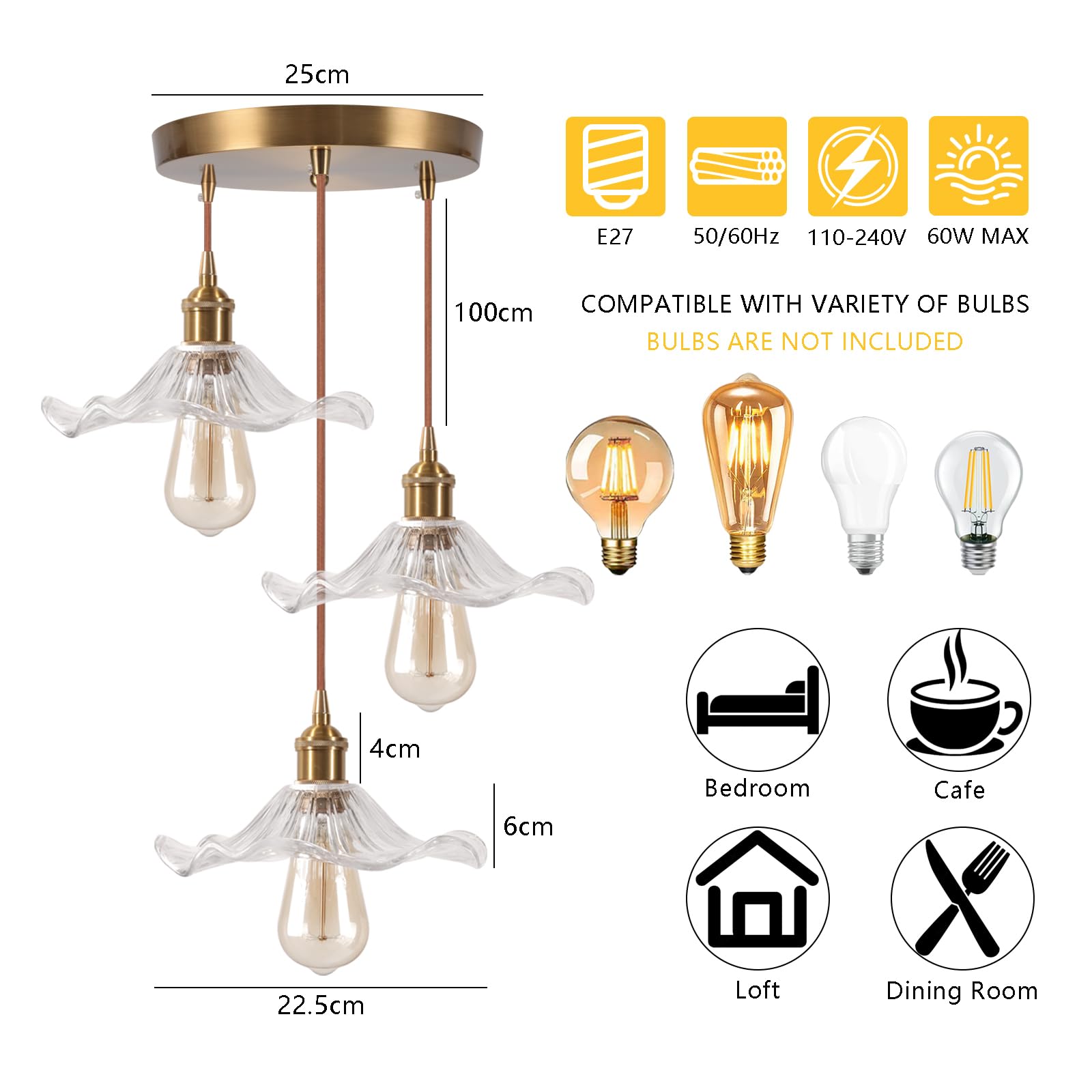 Rustieke barnsteen glazen hanglamp, eetkamer plafondlamp Rustieke barnsteen glazen hanglamp, eetkamer plafondlamp