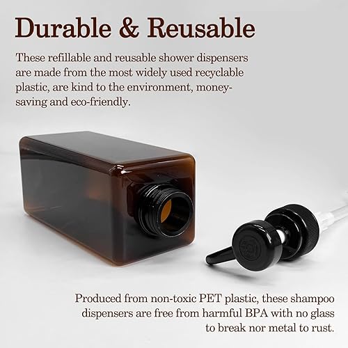Miniatura 4 de Paquete de 6 botellas dispensadoras de champú y acondicionador, paquete de 4 unidades de 22 onzas y 2 paquetes de 8 onzas, botellas de plástico