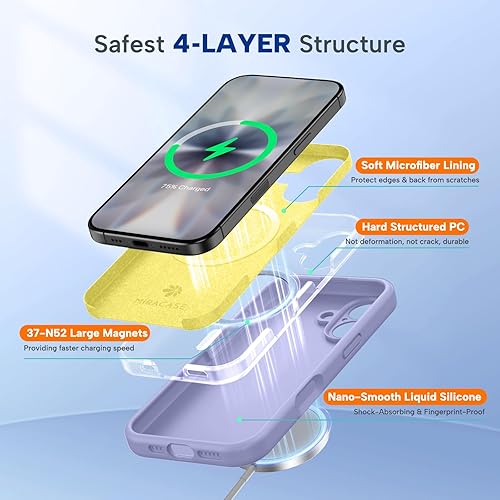 Miniatura 1117 de Miracase - Funda diseñada para iPhone 11 con protector de pantalla, funda de goma de silicona líquida, protección total contra caídas y a prueba