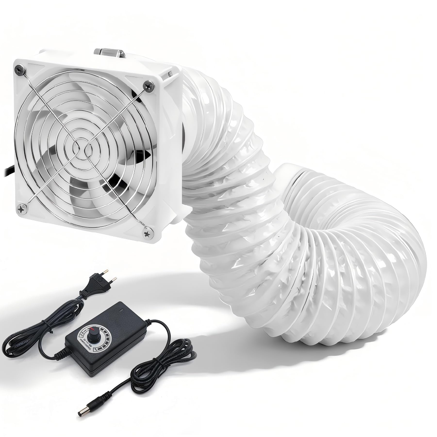 Wentylator osiowy 3000 obr./min 120 x 38 mm DC wentylator wyciągowy z wężem kanałowym 2M, ciągły ściemniacz do lasera 3D, namiot hodowlany