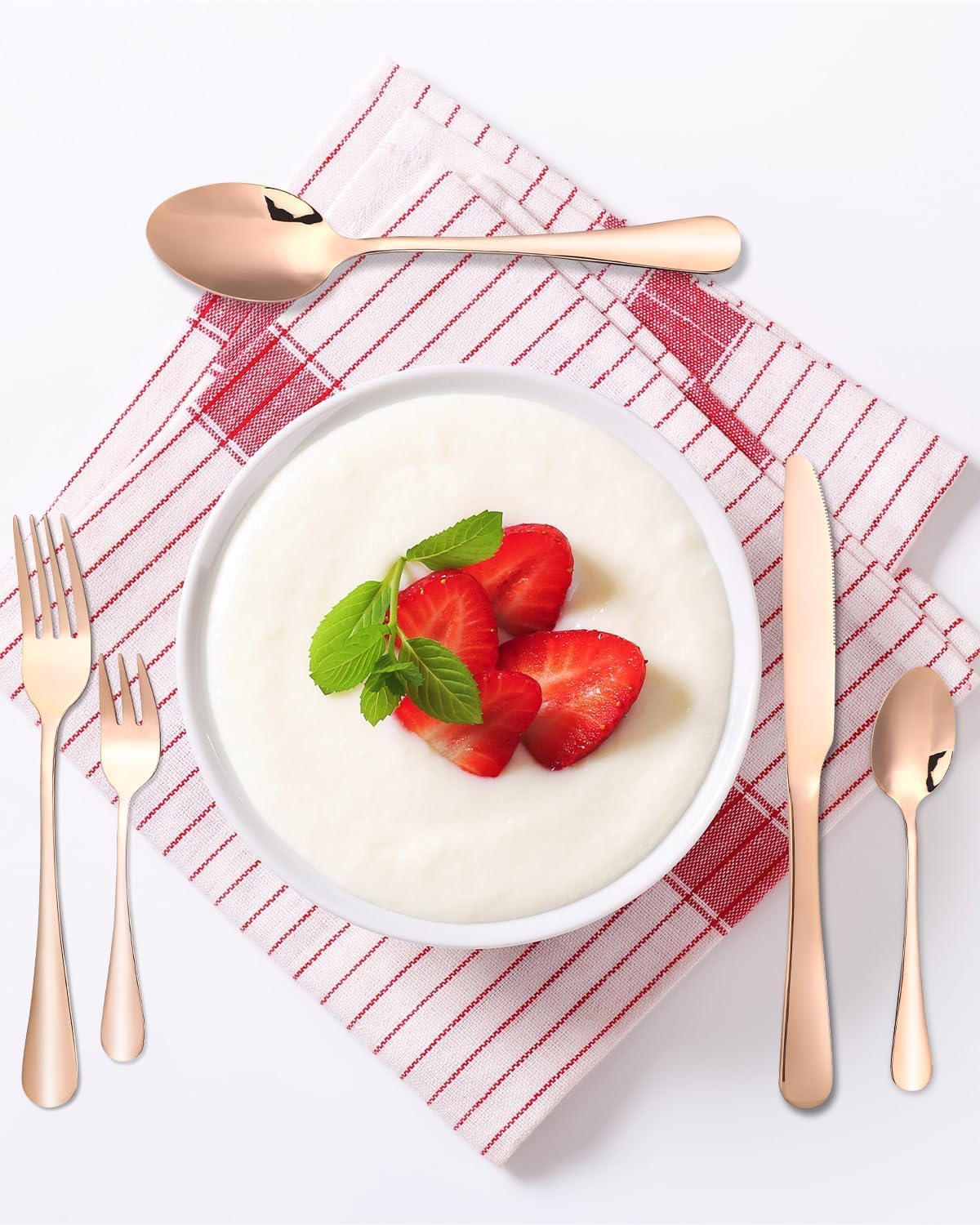 Cuberterias Completas 12 Personas, 60 Piezas Cubiertos, Muy Pulidos y Aptos para Lavavajillas, Cuberteria Dorada Elegantes, con Tenedor/Cuchara/Cuchillo, para Casa, Fiesta, Restaurante