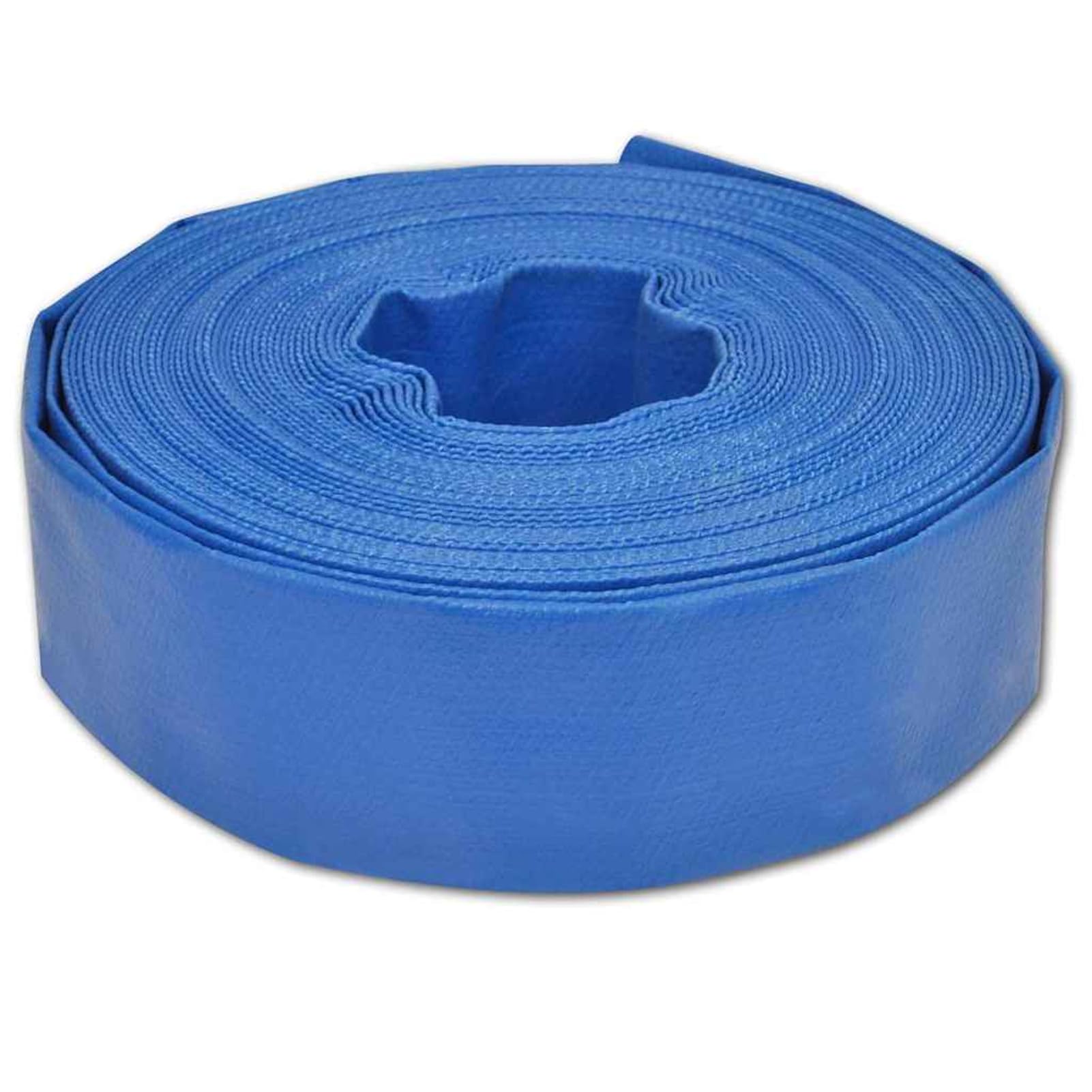 Gecheer Tubo Flessibile Piatto per Acqua in PVC e Poliestere con Rinforzo a Spirale, 100 m x 2", Blu per Uso Domestico e Commerciale 151924